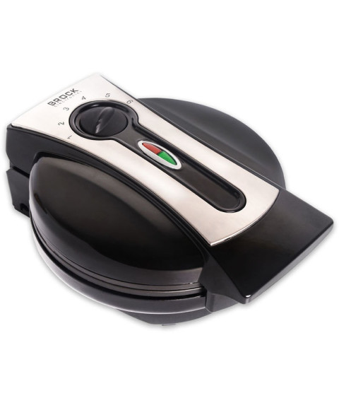 Aparat gofre BROCK  WM 3002 BK, 1000W, Negru – Gofre Ø18.5 cm, antiaderent, indicator LED